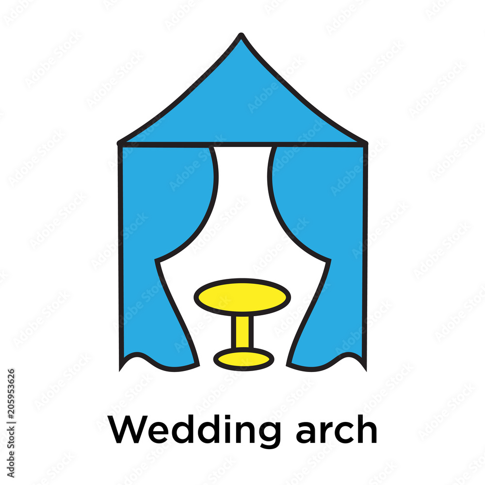 Obraz premium Wedding arch icon vector sign and symbol isolated on white background