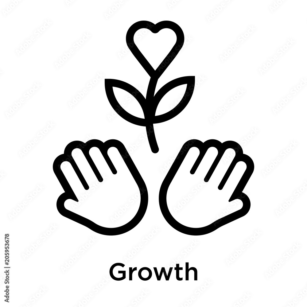 Growth icon vector sign and symbol isolated on white background Growth icon vector sign and symbol isolated on white background