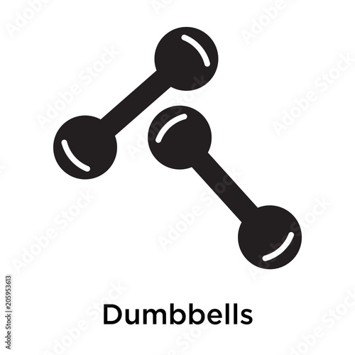 Dumbbells icon vector sign and symbol isolated on white background