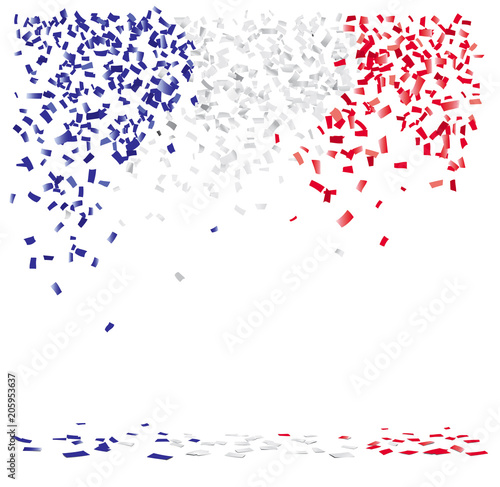 CONFETTIS RECTANGLES BLEUS BLANCS ROUGES