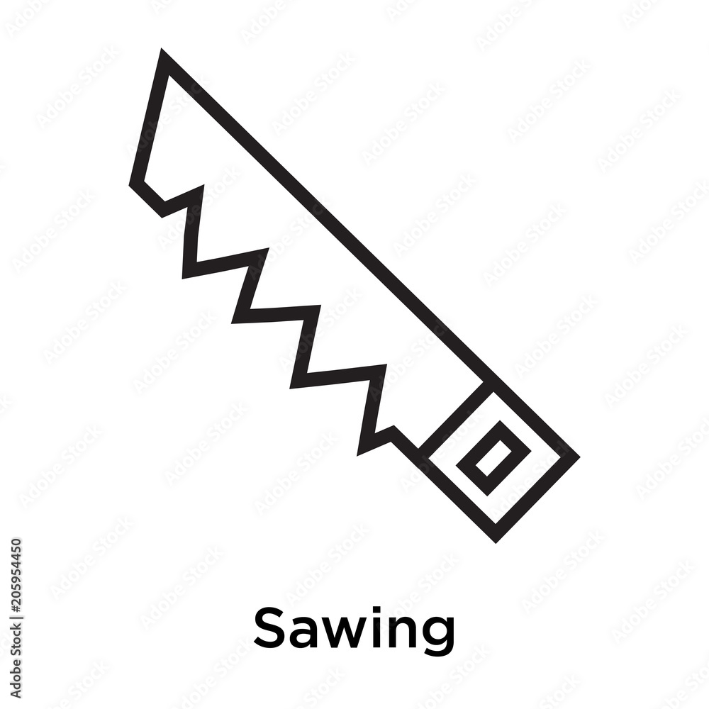 Sawing icon vector sign and symbol isolated on white background Sawing icon vector sign and symbol isolated on white background