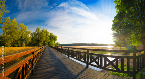 Fototapeta Naklejka Na Ścianę i Meble -  Sqirrel path in Olecko -  route around the Olecko Wielkie Lake. View from the lake. Masuria, Poland.