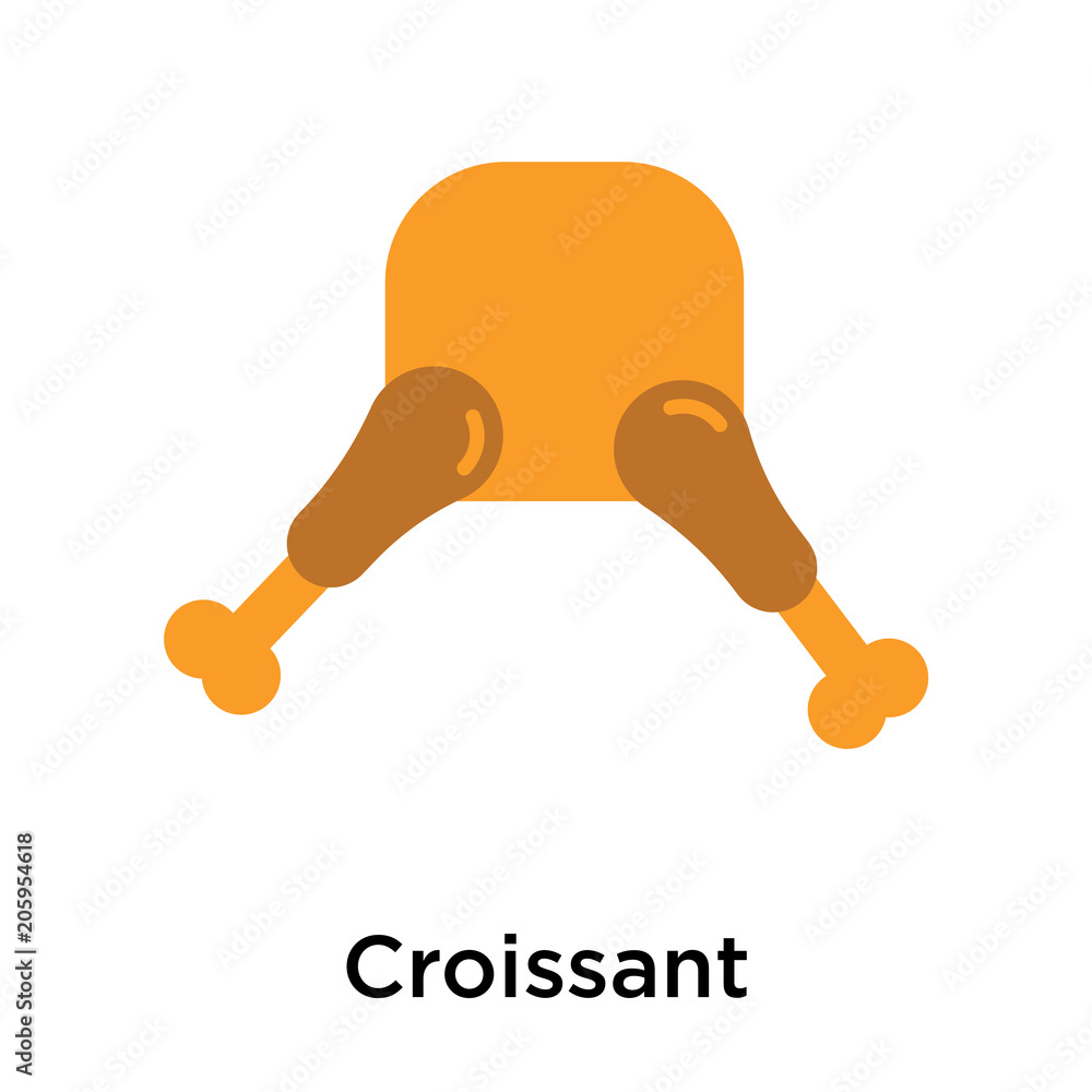 Croissant icon vector sign and symbol isolated on white background Croissant icon vector sign and symbol isolated on white background