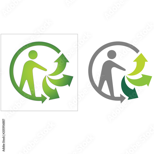 Recycling symbol with silhouette of a man