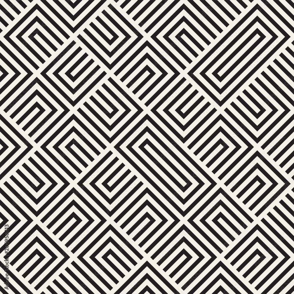 Vector seamless lines mosaic pattern. Modern stylish abstract texture. Repeating geometric tiles