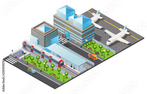 Isometric Public Transport Template