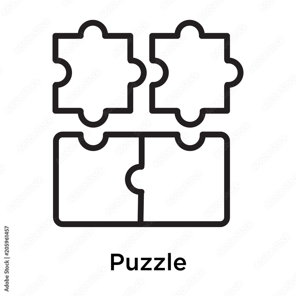 Puzzle icon vector sign and symbol isolated on white background Puzzle icon vector sign and symbol isolated on white background