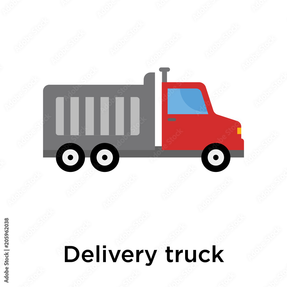 Delivery truck icon vector sign and symbol isolated on white background Delivery truck icon vector sign and symbol isolated on white background