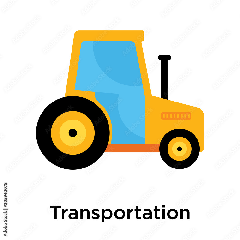 Transportation icon vector sign and symbol isolated on white background