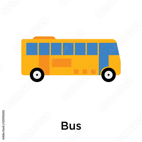 Bus icon vector sign and symbol isolated on white background