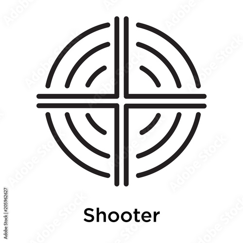 Shooter icon vector sign and symbol isolated on white background