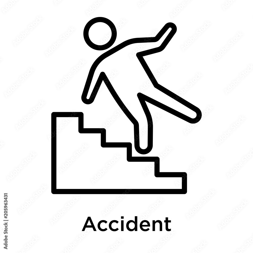 Accident icon vector sign and symbol isolated on white background Accident icon vector sign and symbol isolated on white background