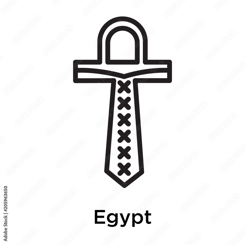Egypt icon vector sign and symbol isolated on white background