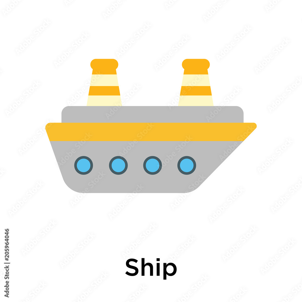 Ship icon vector sign and symbol isolated on white background Ship icon vector sign and symbol isolated on white background