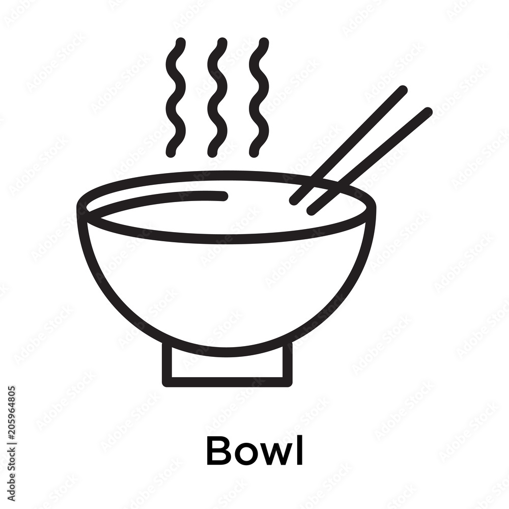 Bowl icon vector sign and symbol isolated on white background Bowl icon vector sign and symbol isolated on white background