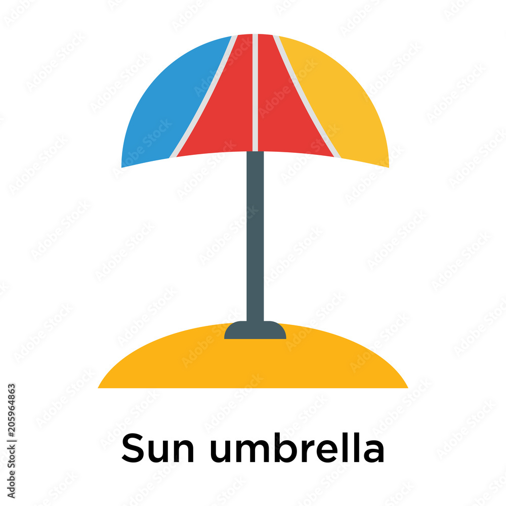 Sun umbrella icon vector sign and symbol isolated on white background Sun umbrella icon vector sign and symbol isolated on white background
