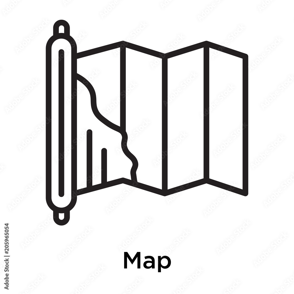 Map icon vector sign and symbol isolated on white background Map icon vector sign and symbol isolated on white background