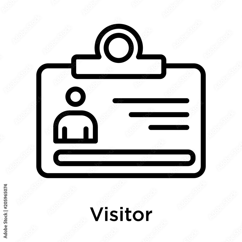 Visitor icon vector sign and symbol isolated on white background Stock  Vector | Adobe Stock