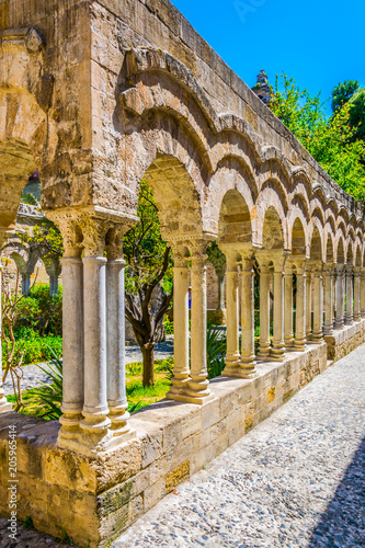 Gardens in the grounds of Church of St. John of the Hermits in Palermo, Sicily, Italy photo