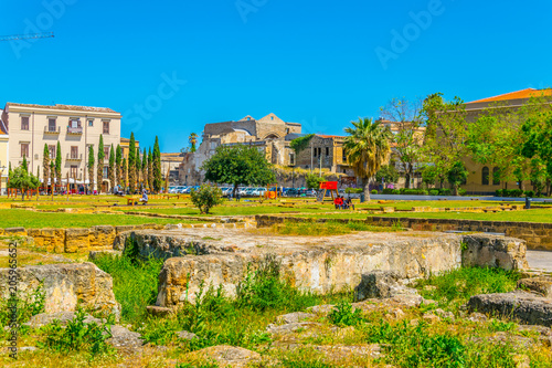 View of ruins on piazza sant euno in Palermo, Sicily, Italy photo