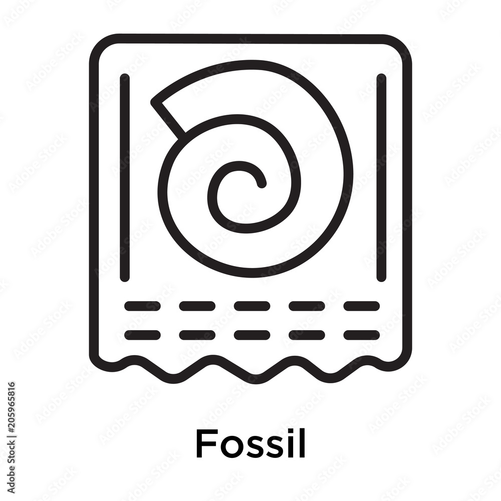 Fossil icon vector sign and symbol isolated on white background Fossil icon vector sign and symbol isolated on white background