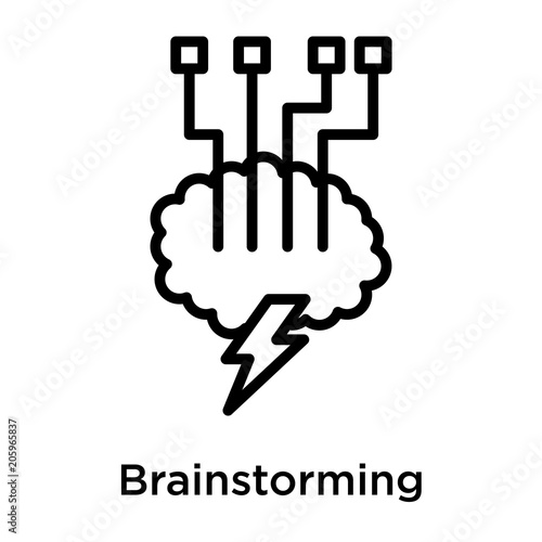 Brainstorming icon vector sign and symbol isolated on white background