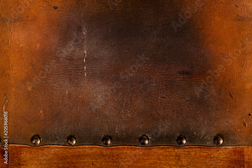 old weathered leather tacked