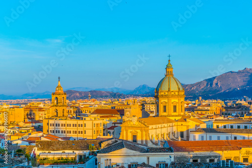 Aerial view of Palermo, Sicily, Italy photo