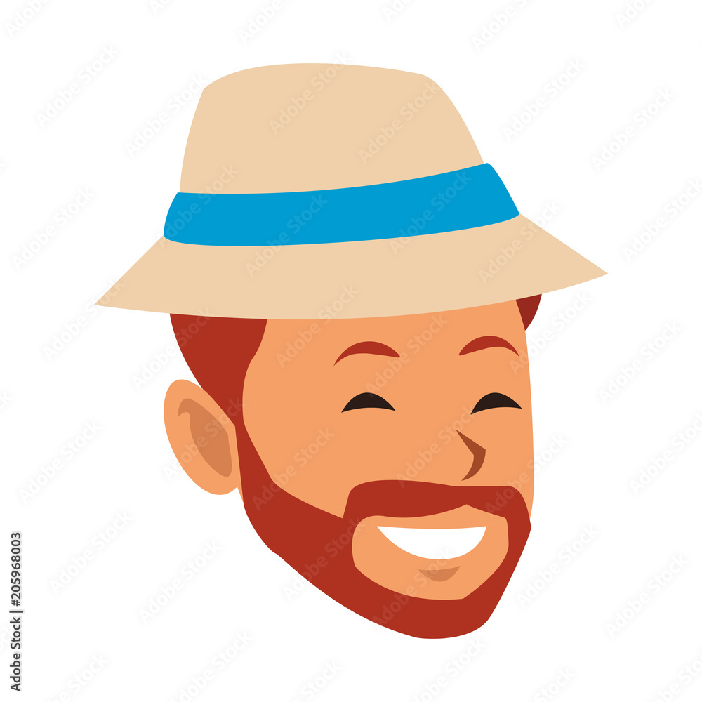 Man with summer hat vector illustration graphic design Man with summer hat vector illustration graphic design