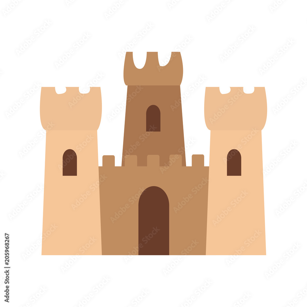Obraz premium Beach sand castle vector illustration graphic design
