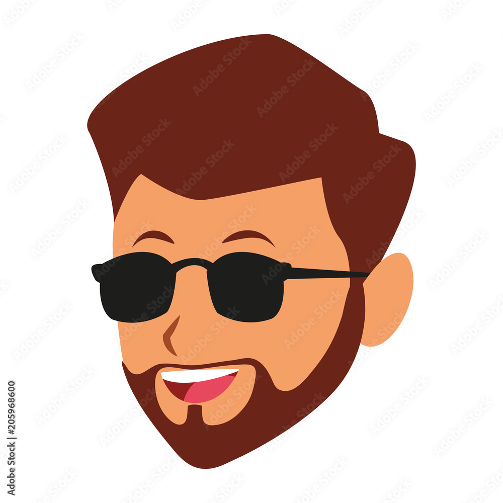 Manwith sunglasses face cartoon vector illustration graphic design Manwith sunglasses face cartoon vector illustration graphic design