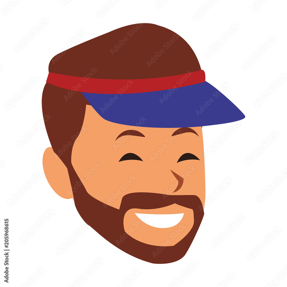Man with summer hat vector illustration graphic design