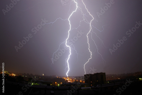  Lightning strike at dark night 