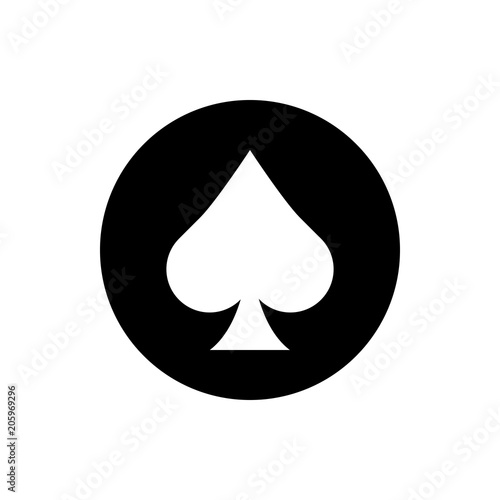 Playing card spade suit flat icon