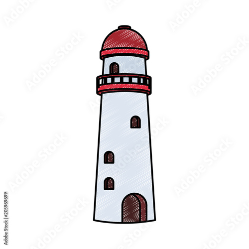 Lighthouse cartoon isolated vector illustration graphic design