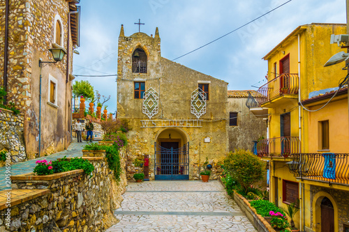 View of a church in Castelmola, Sicily, Italy photo