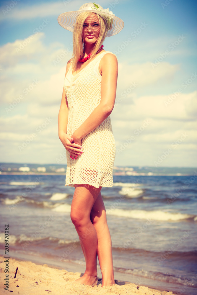 Attractive woman with white dress. Attractive woman with white dress.