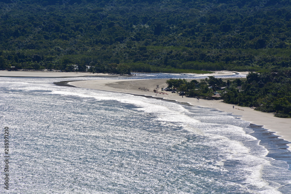 Aerial view of the beaches Estaleiro and Ubatumirin in Ubatuba Brazil Aerial view of the beaches Estaleiro and Ubatumirin in Ubatuba Brazil
