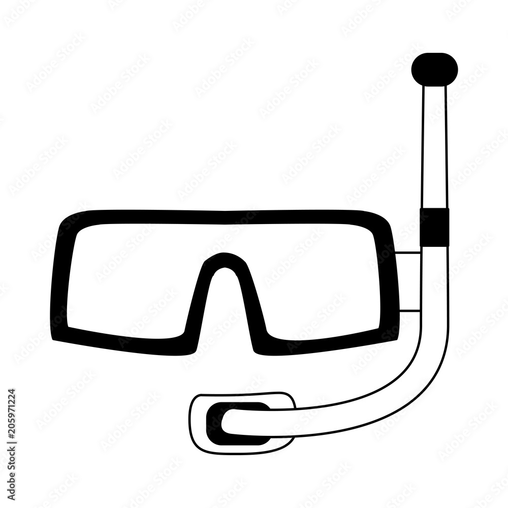 Diving mask equipment vector illustration graphic design Diving mask equipment vector illustration graphic design