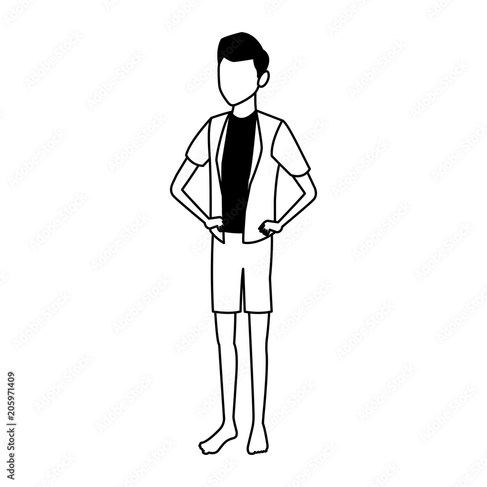 Young man with summer clothes vector illustration graphic design Young man with summer clothes vector illustration graphic design
