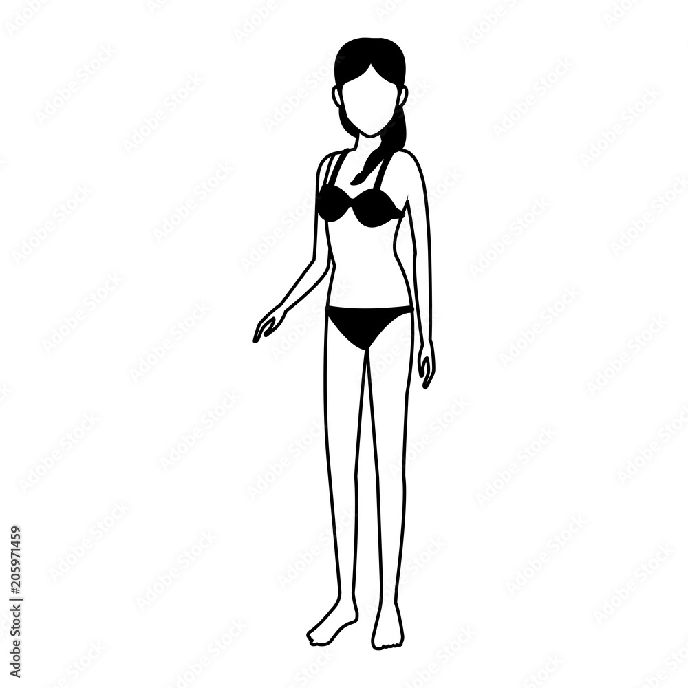 Young woman in swim suit vector illustration graphic design Young woman in swim suit vector illustration graphic design