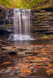 Waterfall at Ricketts Glen State Park in Pennsylvania in the Fall