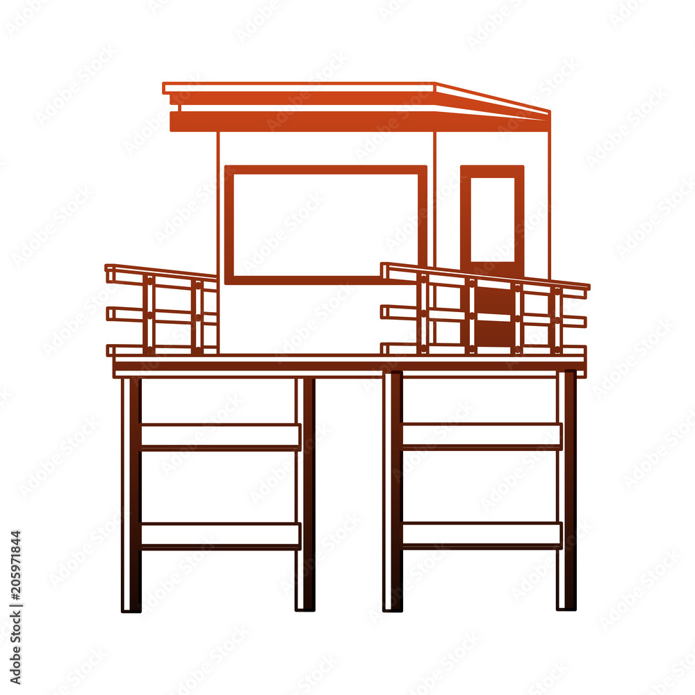 Fototapeta premium lifeguard house isolated vector illustration graphic design