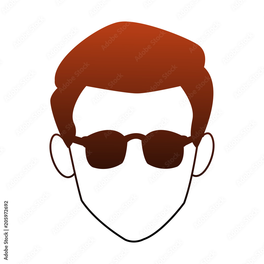Manwith sunglasses face cartoon vector illustration graphic design Manwith sunglasses face cartoon vector illustration graphic design