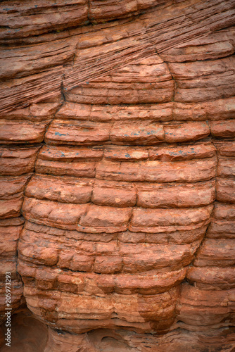 The Beehive - a rock formation in the Valley of Fire, Nevada. Image taken in the rain so the rocks are wet.