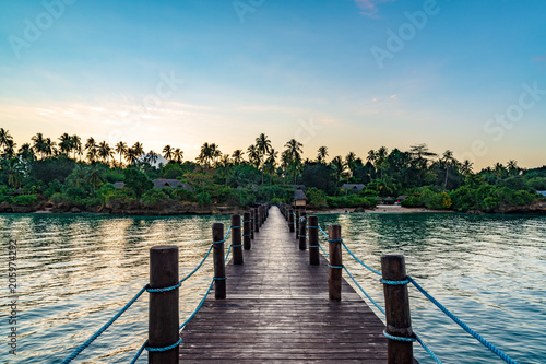 Zanzibar island in Tanzania at sunrise. Zanzibar is a semi-autonomous region of Tanzania in East Africa.