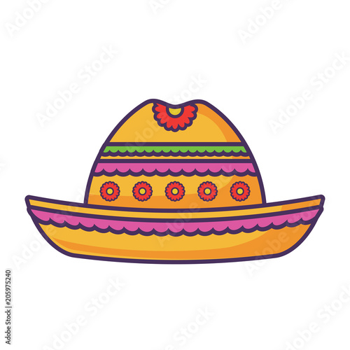 mexican hat icon over white background, vector illustration
