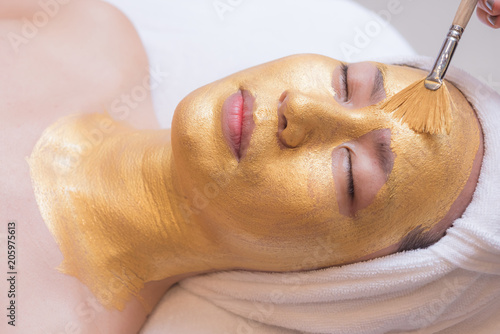 gold facial mask photo