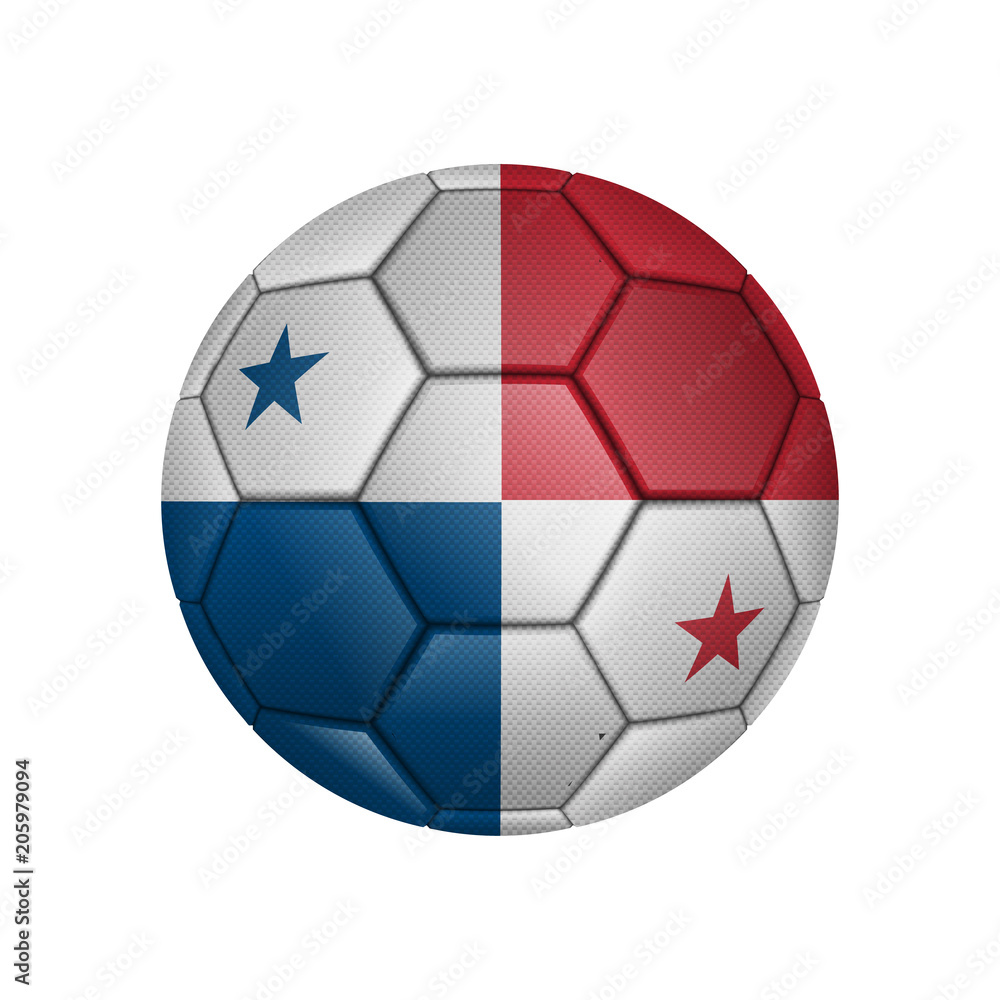 illustration of realistic soccer ball painted in the national flag of Panama for mobile concept and web apps. Illustration of national soccer ball can be used for web and mobile