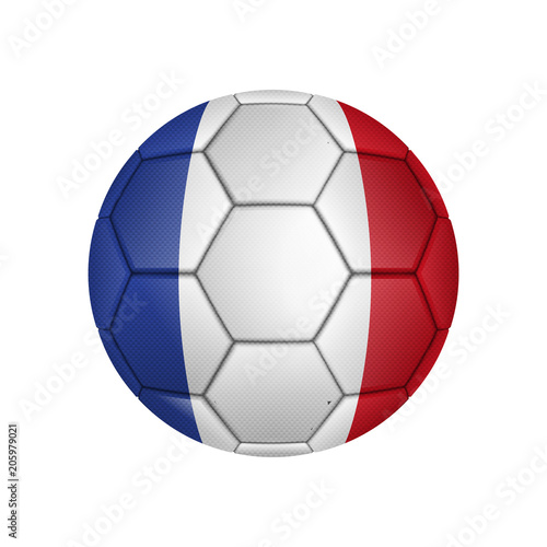 illustration of realistic soccer ball painted in the national flag of France for mobile concept and web apps. Illustration of national soccer ball can be used for web and mobile